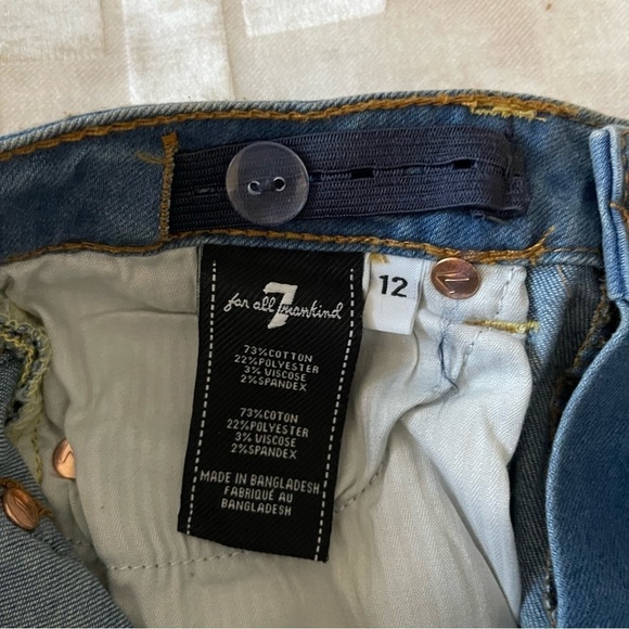 7 For All Mankind Mid Rise The Skinny girls jeans blue size 12 - Picture 8 of 9